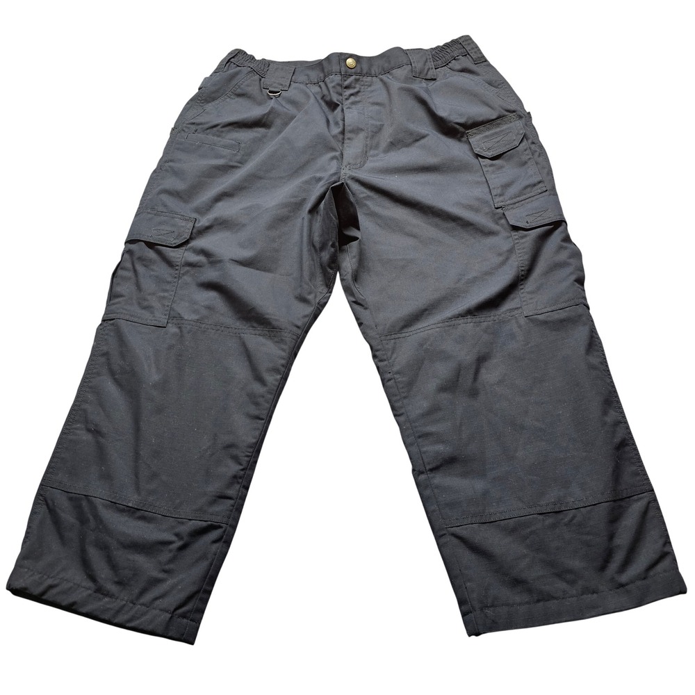 5.11 Tactical Cargo Pants Mens 38x32 Black Ripstop Outdoor Workwear Straight Leg